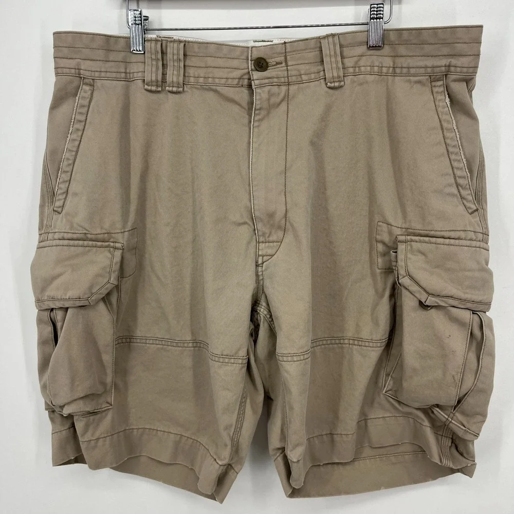 Polo Ralph Lauren Cargo Shorts Men's Size 40 Beige 100% Cotton‎ Pockets Vtg Y2K